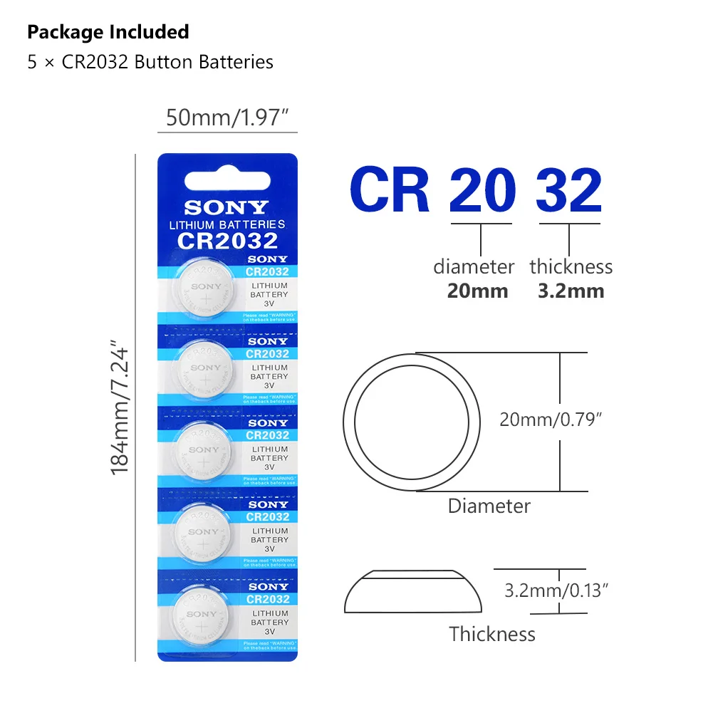 15pcs sony CR2032 3V 100% Lithium Battery For Watch Remote Control Calculator 2032 button cell coin batteries | Электроника