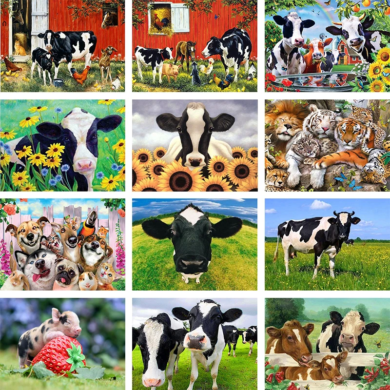 DIY 5D Diamond Painting Farm Cow Embroidery Animal Diamond Cross Stitch Kit Full Circle Mosaic Decorative Painting 
DIY 5D Diamond Painting Farm Cow Embroidery Animal Diamond Cross Stitch Kit Full Circle Mosaic Decorative Painting