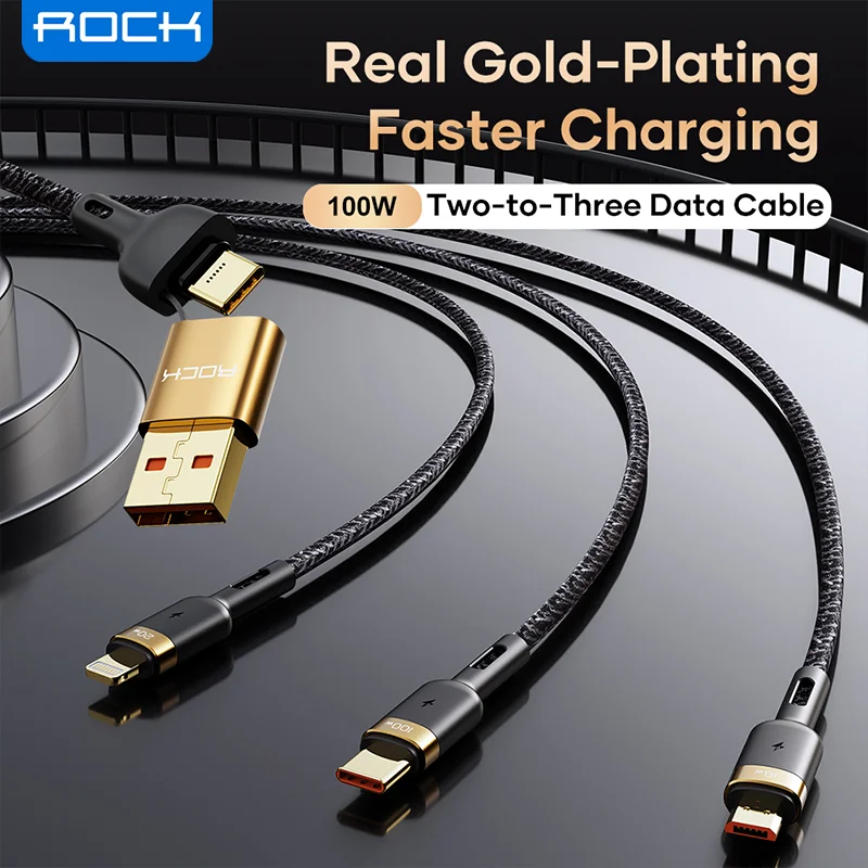 ROCK 3 in 1 Type C Cable for iPhone 13 12 Pro Max PD 100W Fast Charging Micro USB C Cable for Laptop Macbook Pro Data Sync Wire
ROCK 3 in 1 Type C Cable for iPhone 13 12 Pro Max PD 100W Fast Charging Micro USB C Cable for Laptop Macbook Pro Data Sync Wire