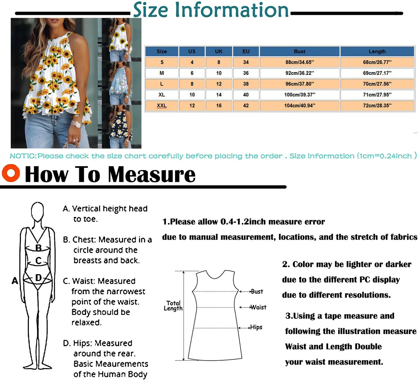 Women's Ruffles Summertime Vest Blouse Sexy Sleeveless Halter Sunflower Elegant Casual Plus Size Shirt Tops Haut Femme Tee
Women's Ruffles Summertime Vest Blouse Sexy Sleeveless Halter Sunflower Elegant Casual Plus Size Shirt Tops Haut Femme Tee