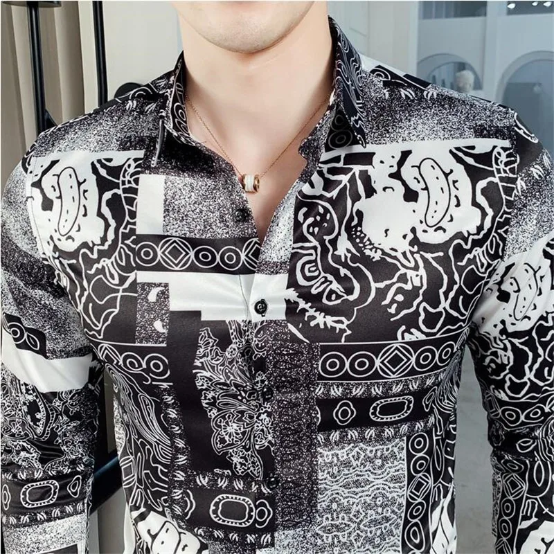 Printed shirt 2021 spring fashion men's British style long-sleeved dress shirt high quality casual slim men's clothing shirt
Printed shirt 2021 spring fashion men's British style long-sleeved dress shirt high quality casual slim men's clothing shirt