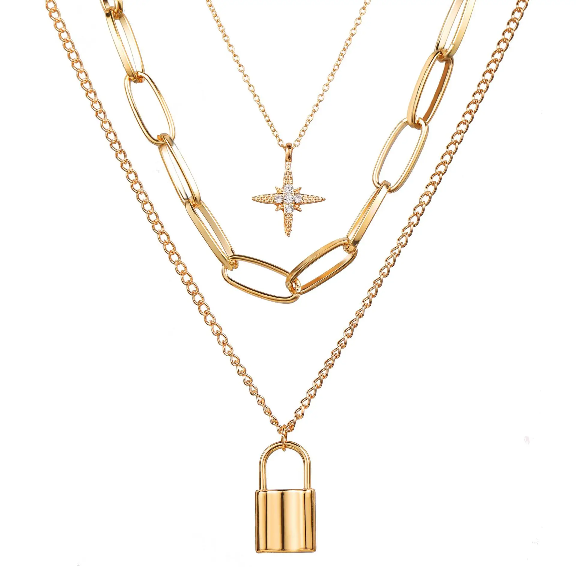 Exaggeration Trendy Necklace Gold Star Pendant Multilayer High Quality Jewelry Link Chain Necklaces for Women Gift Collier
Exaggeration Trendy Necklace Gold Star Pendant Multilayer High Quality Jewelry Link Chain Necklaces for Women Gift Collier