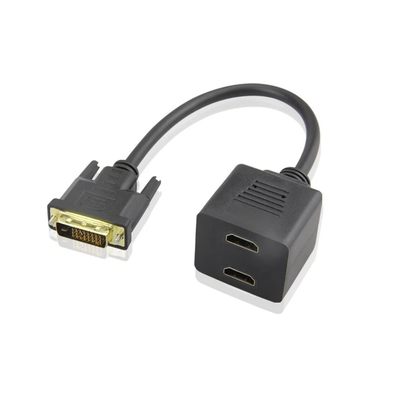 DVI 24+1 Male To Dual HDMI-Compatible Female Splitter Cable For PC Monitor HDTV connection
DVI 24+1 Male To Dual HDMI-Compatible Female Splitter Cable For PC Monitor HDTV connection
