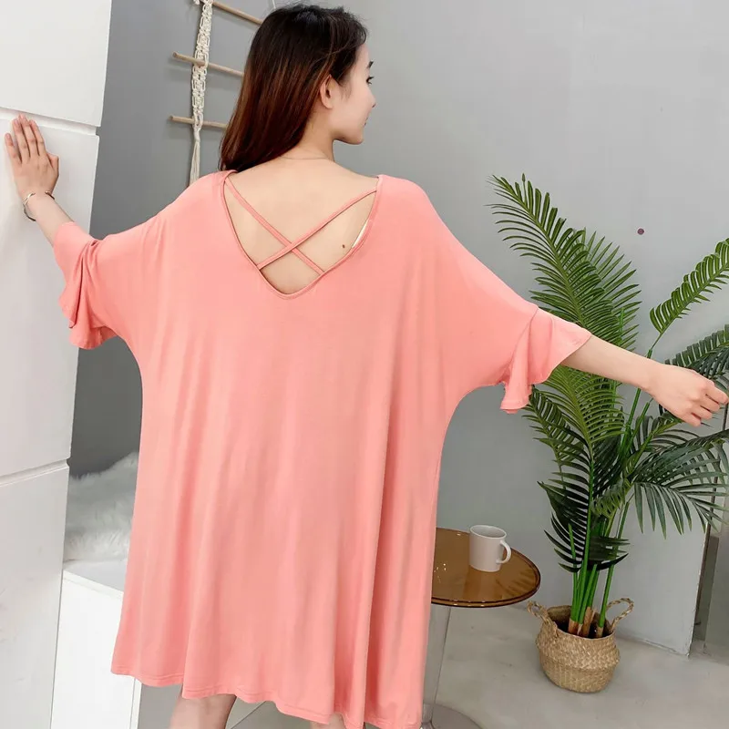Sexy Dress Summer Lenzing Modal Nightdress Outside Wear Casual Fashion Backless Trumpet Sleeve Nightgowns Women Night Shirt
Sexy Dress Summer Lenzing Modal Nightdress Outside Wear Casual Fashion Backless Trumpet Sleeve Nightgowns Women Night Shirt