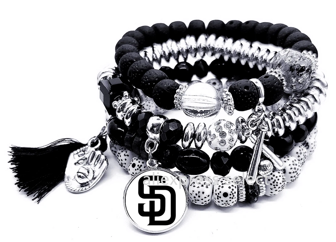 Браслет с подвесками в виде бейсбола «Сан-Диего»
Браслет с подвесками в виде бейсбола «Сан-Диего»