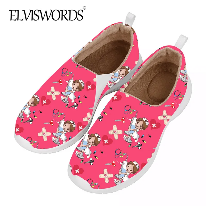 ELVISWORDS Women's Cute Cartoon Nurse Shoes 2020 Stylish Flat Shoe Comfortable Footwear Pink Color Spring/Autumn Casual Slip On
ELVISWORDS Women's Cute Cartoon Nurse Shoes 2020 Stylish Flat Shoe Comfortable Footwear Pink Color Spring/Autumn Casual Slip On