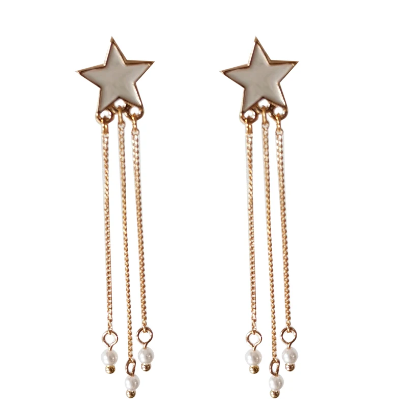 S925 needle Fashion Star Earrigns New Design Metall Golden Plating Chains Simulated Pearls Drop Earrings For Women Girl Gift
S925 needle Fashion Star Earrigns New Design Metall Golden Plating Chains Simulated Pearls Drop Earrings For Women Girl Gift