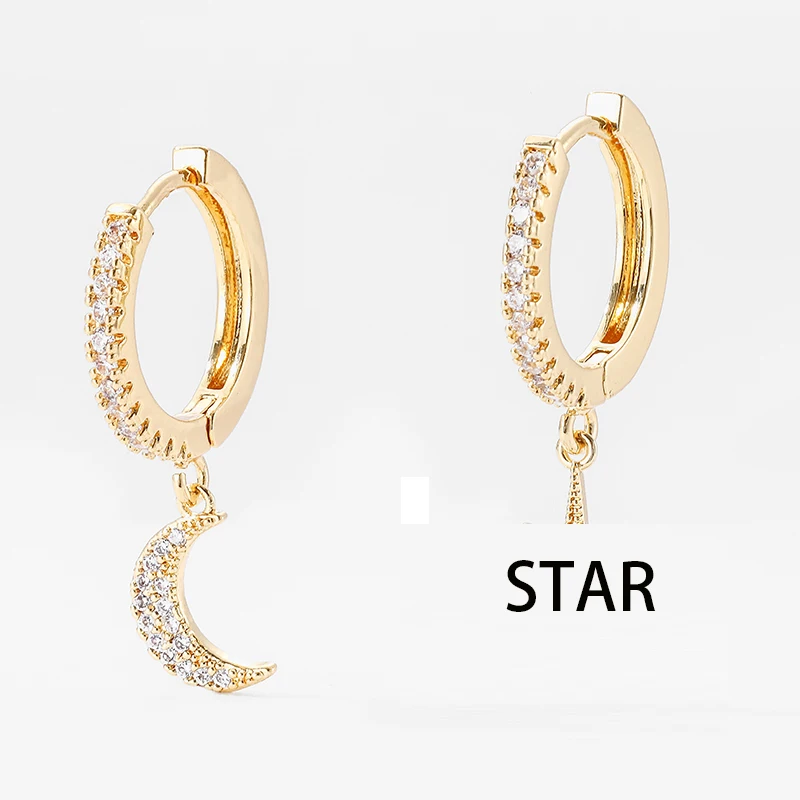 New Fashion Shiny cubic zircon Star And Moon Earrings Good Quality Hoop Earrings For Women Girls Jewelry boucle oreille femme
New Fashion Shiny cubic zircon Star And Moon Earrings Good Quality Hoop Earrings For Women Girls Jewelry boucle oreille femme