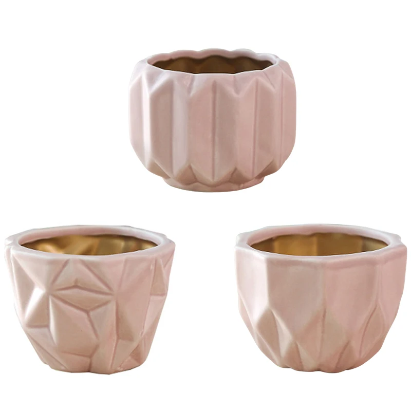 3 Piece Ins Geometric Pink Flower Pot Set Desktop Succulent Ceramic Flower Pot Modern Simplicity Home Decoration
3 Piece Ins Geometric Pink Flower Pot Set Desktop Succulent Ceramic Flower Pot Modern Simplicity Home Decoration