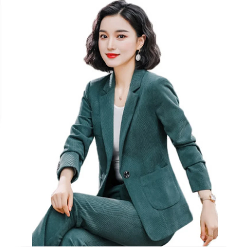Весна и осень женский Профессиональный OL костюм новый темперамент Тонкий вельветовый костюм широкие брюки Бизнес Повседневный костюм из д...
Весна и осень женский Профессиональный OL костюм новый темперамент Тонкий вельветовый костюм широкие брюки Бизнес Повседневный костюм из д...