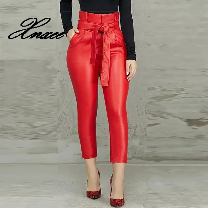 Xnxee Women's Fashion Plus Size 2XL Casual Pocket Design Skinny Ankle-Length Pants OL Frills High Waist Belted PU Pencil Pants
Xnxee Women's Fashion Plus Size 2XL Casual Pocket Design Skinny Ankle-Length Pants OL Frills High Waist Belted PU Pencil Pants