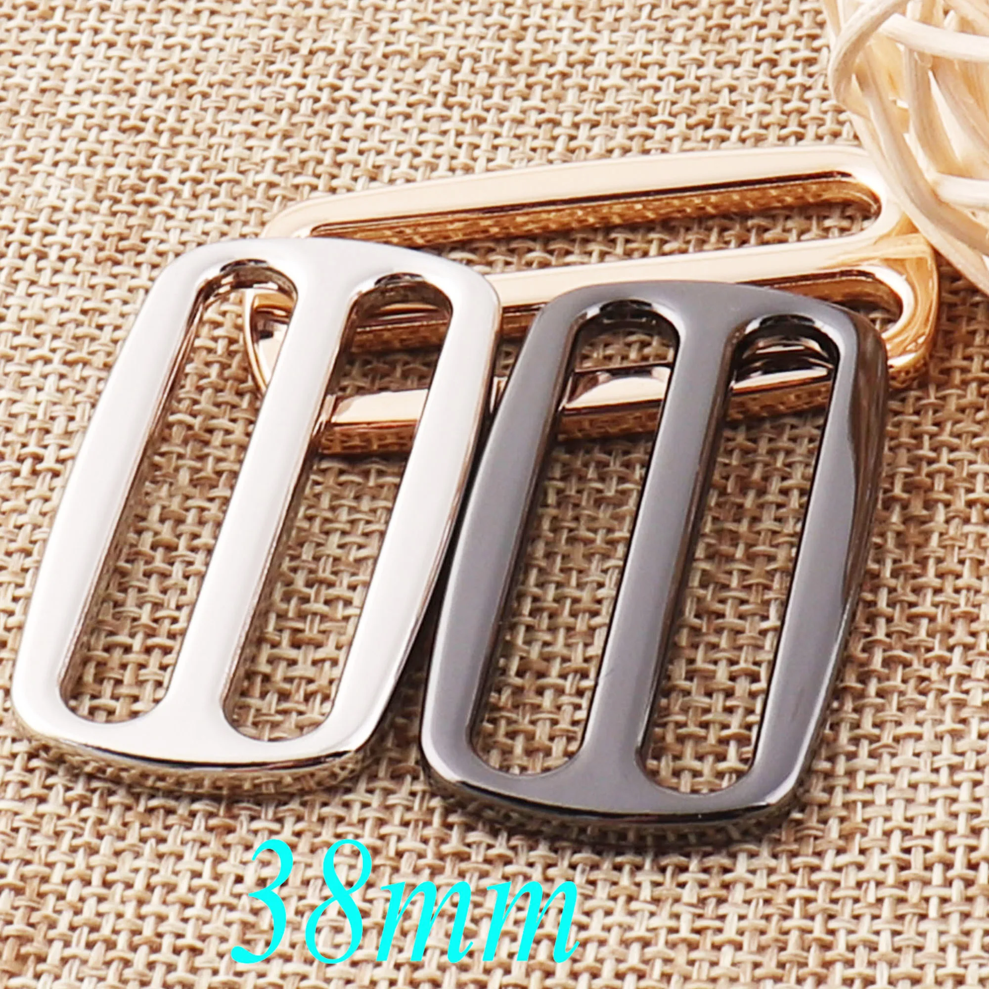 

10 pcs Metal Slide Buckles,1.5" -38mm Silver/Gunmetal/Pale Gold Belt Purse Strap Fasteners Strap Adjuster Bag Handbag buckle