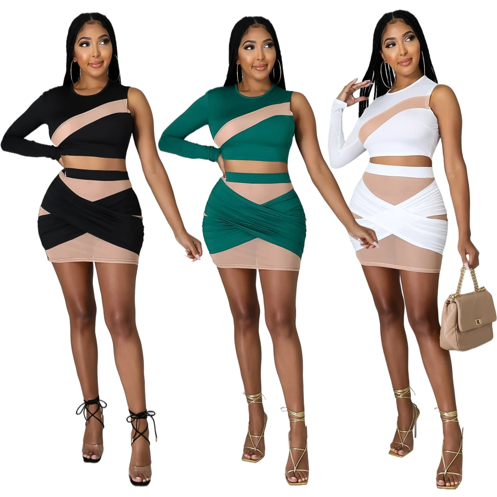 2021 Women's Fashion Autumn New Street Youth Mosaic Mesh One Shoulder Short T After Commute Zipper Wrap Skirt Solid Color Suit
2021 Women's Fashion Autumn New Street Youth Mosaic Mesh One Shoulder Short T After Commute Zipper Wrap Skirt Solid Color Suit