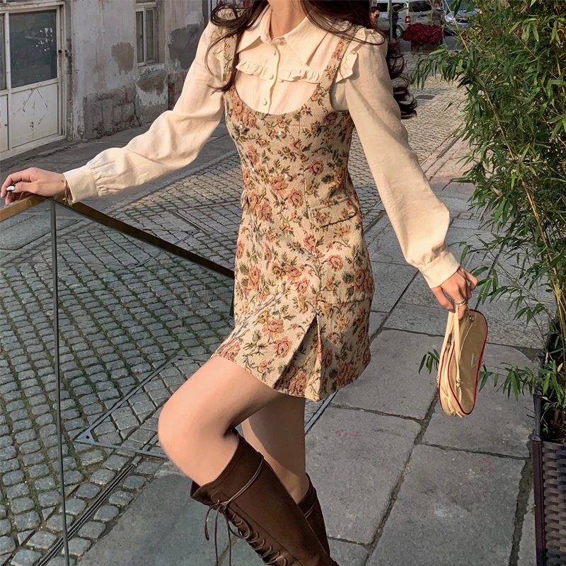 2021 Autumn And Winter New "Girl's Mind" Jacquard Design Sense Lapel Fake Two Women's Shirts Split Floral Dress Fashion
2021 Autumn And Winter New "Girl's Mind" Jacquard Design Sense Lapel Fake Two Women's Shirts Split Floral Dress Fashion