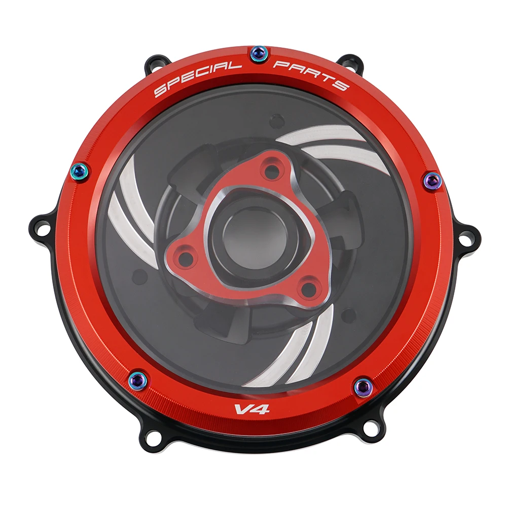 Clear Clutch Cover Protector Guard with Pressure Plate Spring Retainer for Ducati Panigale V4S V4 2018-2020 Solid billet alloy
Clear Clutch Cover Protector Guard with Pressure Plate Spring Retainer for Ducati Panigale V4S V4 2018-2020 Solid billet alloy