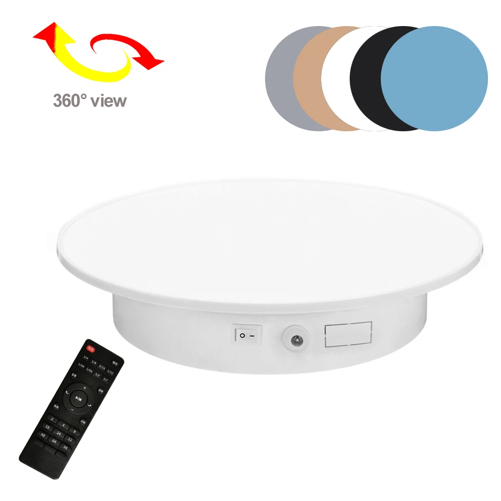 360 Degree Electric Rotating Photography Rotating Turntable Display Stands for Jewelry Product Display 3D Scan Pan with PVC
360 Degree Electric Rotating Photography Rotating Turntable Display Stands for Jewelry Product Display 3D Scan Pan with PVC