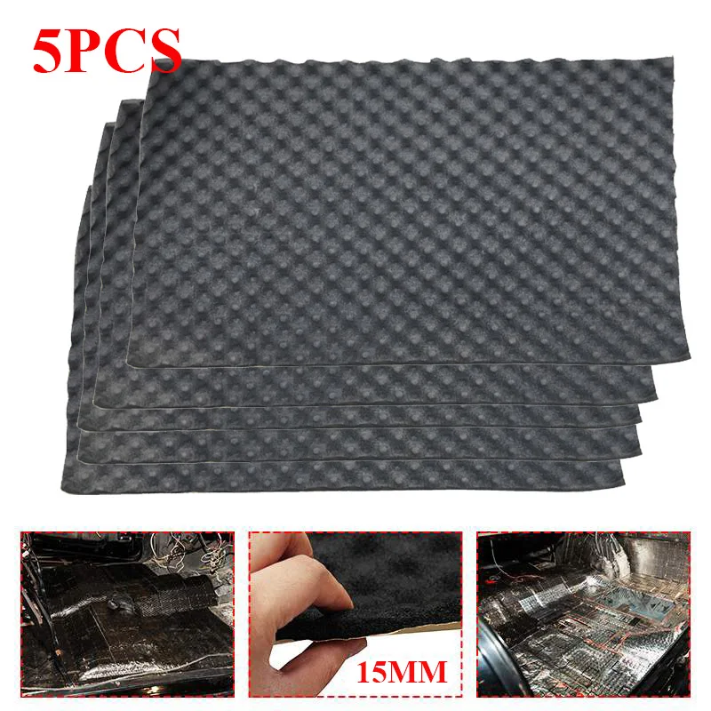 5PCS Car Sound Deadening Mat 50X80cm Engine Foam Cotton Sticker Noise Dampening Insulation 15mm Thick 
5PCS Car Sound Deadening Mat 50X80cm Engine Foam Cotton Sticker Noise Dampening Insulation 15mm Thick