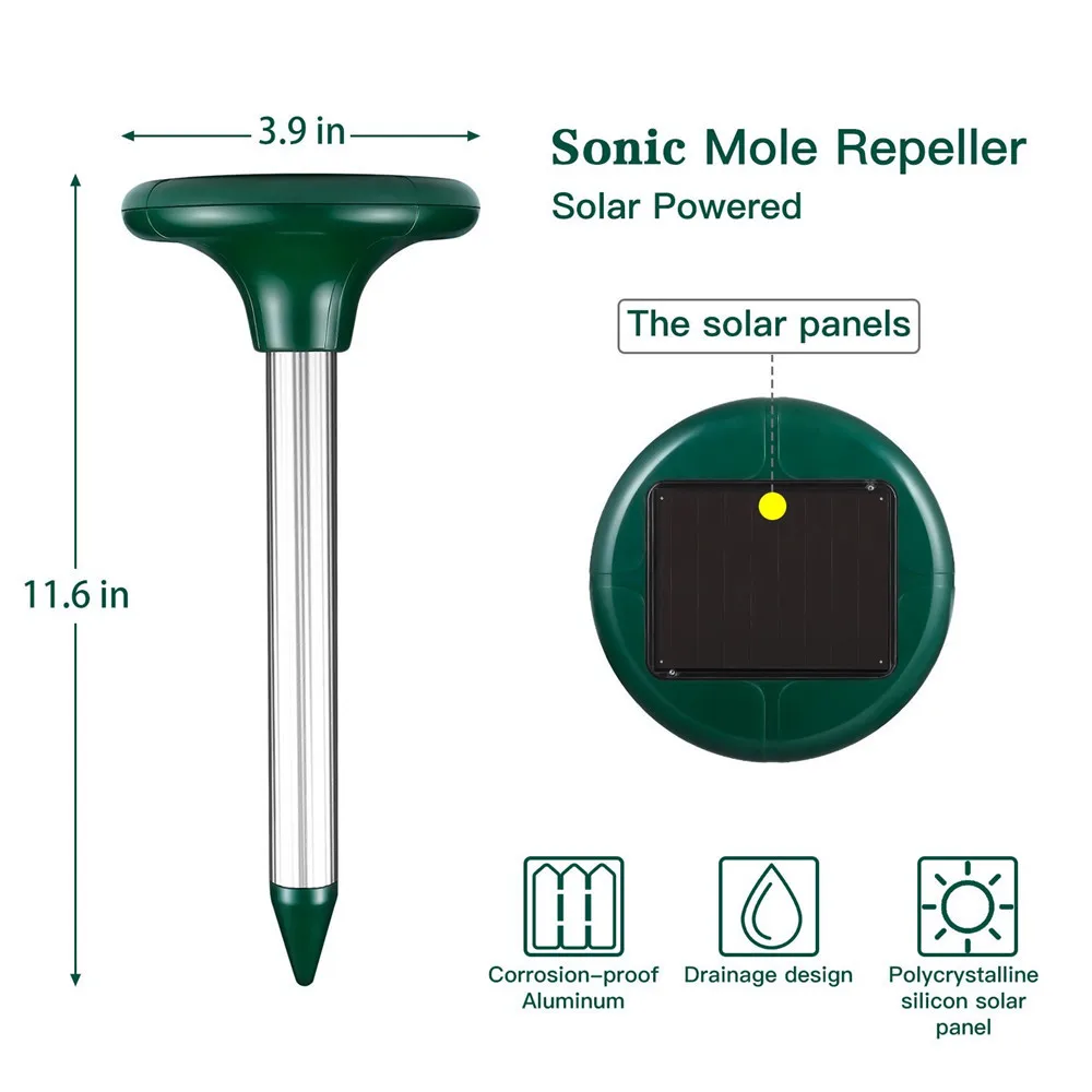 2pcs Solar Mole Repellent Yard Stakes - 2 Pack Ultrasonic Outdoor Pest Control Rodent Repeller Spikes w/ 7000 Sq Ft Range
2pcs Solar Mole Repellent Yard Stakes - 2 Pack Ultrasonic Outdoor Pest Control Rodent Repeller Spikes w/ 7000 Sq Ft Range