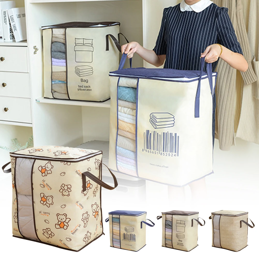 Foldable Storage Bins with Lid Storage Bag Ogranizer for Quilts, Comforters, Blankets with Dual Handles, Clear Window
Foldable Storage Bins with Lid Storage Bag Ogranizer for Quilts, Comforters, Blankets with Dual Handles, Clear Window