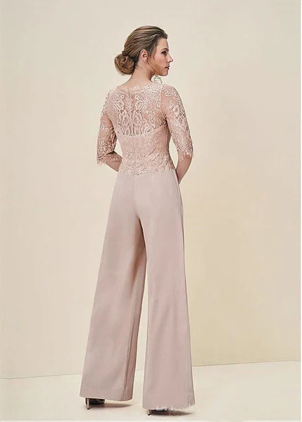 Jumpsuits Lace Pant Half Sleeves Elegant Wedding Guest Dress Zipper Back Long Mother Of The Bride Pant Suits
Jumpsuits Lace Pant Half Sleeves Elegant Wedding Guest Dress Zipper Back Long Mother Of The Bride Pant Suits