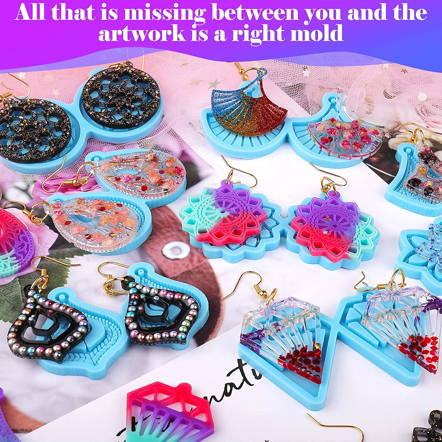 8 Pack Unique DIY Crafts Earring Molds Resin Molds for Earrings, Keychain Silicone Moulds for Epoxy Casting Jewelry Pendents
8 Pack Unique DIY Crafts Earring Molds Resin Molds for Earrings, Keychain Silicone Moulds for Epoxy Casting Jewelry Pendents