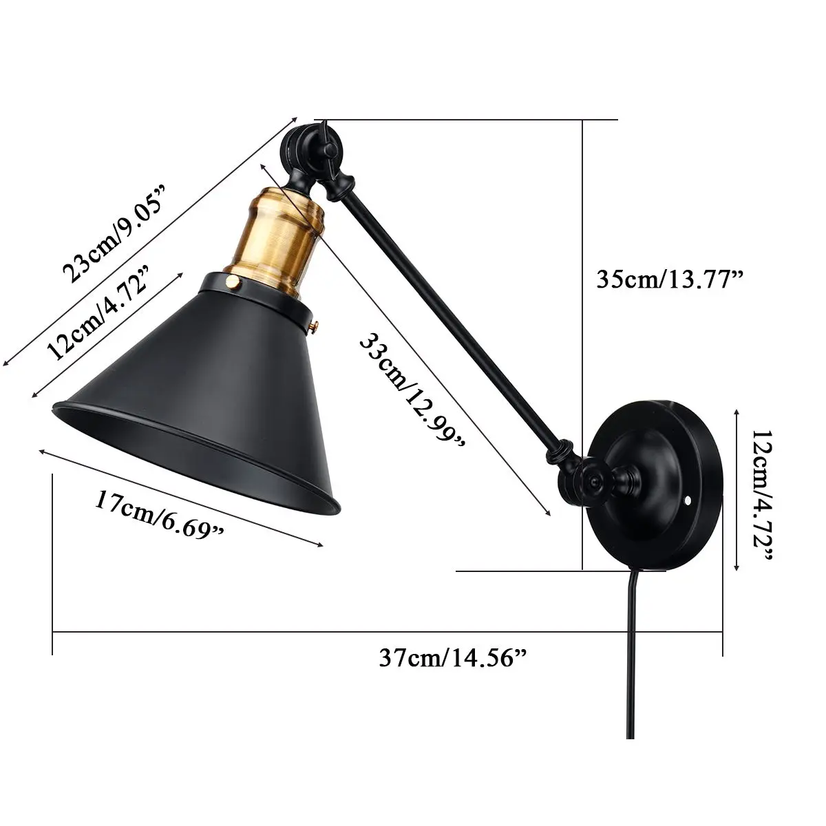 60W 110V US Plug Adjustable Wall Lamp Iron Light Base Lamp Cover Shade Remote Control Switch English Manual No Bulb For Home
60W 110V US Plug Adjustable Wall Lamp Iron Light Base Lamp Cover Shade Remote Control Switch English Manual No Bulb For Home