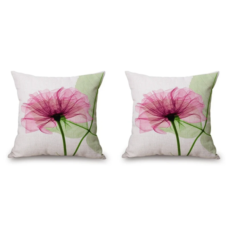2Pcs 45X45cm Modern Ink Painting Flower Flax Throw Pillow Case Waist Cushion Cover Pink And Green
2Pcs 45X45cm Modern Ink Painting Flower Flax Throw Pillow Case Waist Cushion Cover Pink And Green