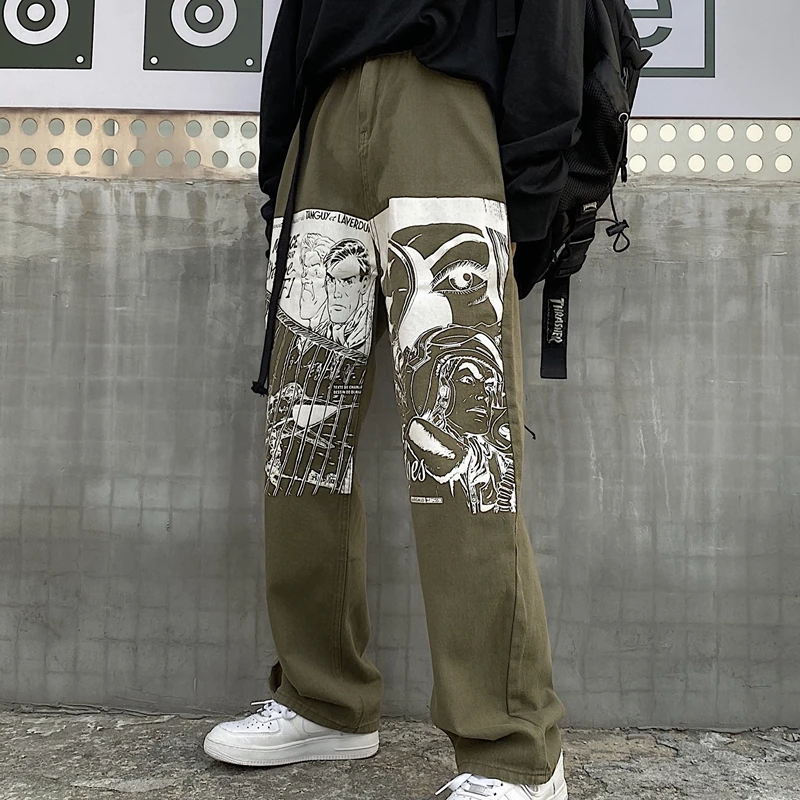 Women's Jeans New Autumn Streetwear Retro Print Green Denim Trousers Female Casual Baggy Wide-leg Straight-leg Pants Unisex
Women's Jeans New Autumn Streetwear Retro Print Green Denim Trousers Female Casual Baggy Wide-leg Straight-leg Pants Unisex