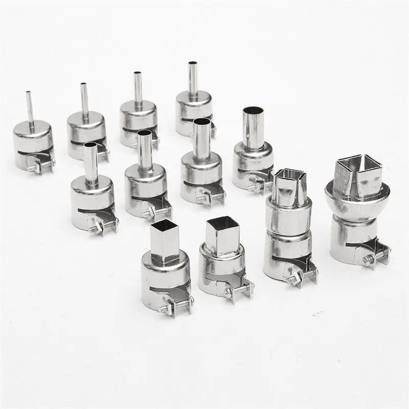 New 12pcs/set Heat Gun Rework Nozzle For 850 Hot Air Soldering Station Welding Tips
New 12pcs/set Heat Gun Rework Nozzle For 850 Hot Air Soldering Station Welding Tips
