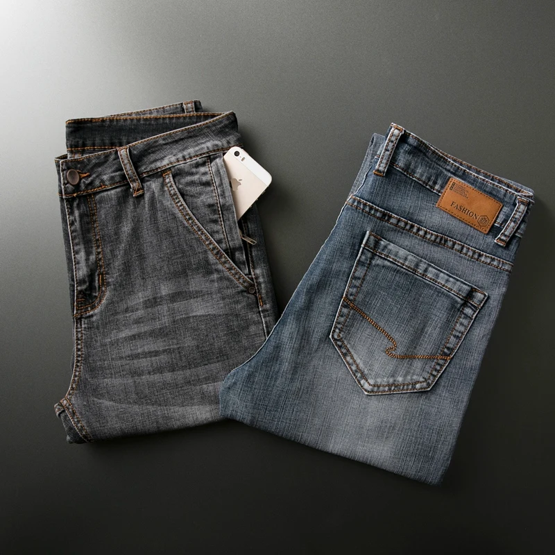 Classic Anti-theft Zipper Pocket Fitted Straight Jeans 2021 Spring Brand Fashion Men's Cotton Stretch Denim Jeans Gray Blue
Classic Anti-theft Zipper Pocket Fitted Straight Jeans 2021 Spring Brand Fashion Men's Cotton Stretch Denim Jeans Gray Blue