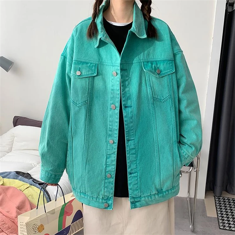 Women Denim Jacket Spring Autumn Women's Varsity Bomber Jackets Candy Color Thin Baseball Coat Vintage Oversized Streetwear
Women Denim Jacket Spring Autumn Women's Varsity Bomber Jackets Candy Color Thin Baseball Coat Vintage Oversized Streetwear