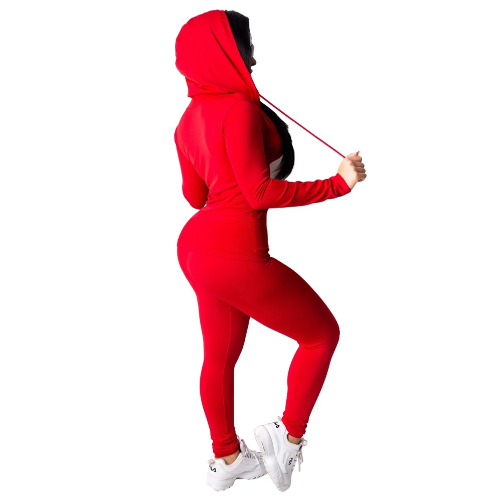 2020 Women Casual 2Pcs Set Solid Color Hooded Long Sleeve Zipper Tops Long Slim Tight Pants Autumn Sports Outfit suit
2020 Women Casual 2Pcs Set Solid Color Hooded Long Sleeve Zipper Tops Long Slim Tight Pants Autumn Sports Outfit suit