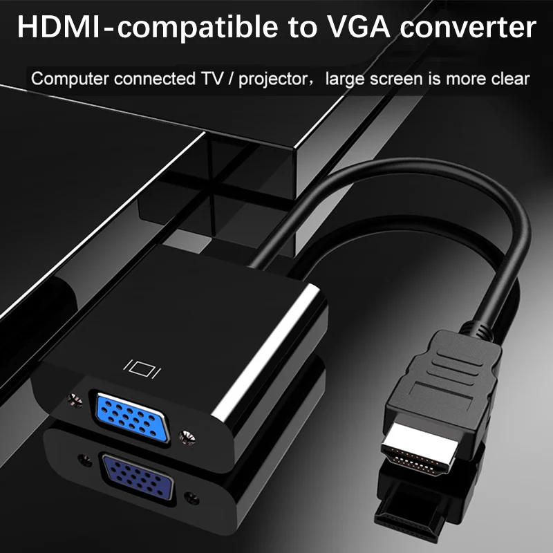 HD 1080P HDMI-совместимый адаптер VGA кабель преобразователя для ТВ ПК ноутбука