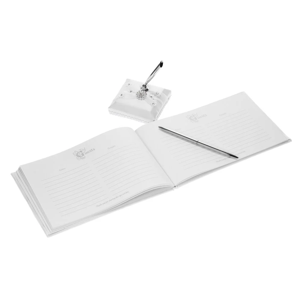 5pcs/set White Wedding Supplies Satin Flower Girl Basket + Ring Bearer Pillow + Guest Book + Pen Holder + Bride Garter Set
5pcs/set White Wedding Supplies Satin Flower Girl Basket + Ring Bearer Pillow + Guest Book + Pen Holder + Bride Garter Set