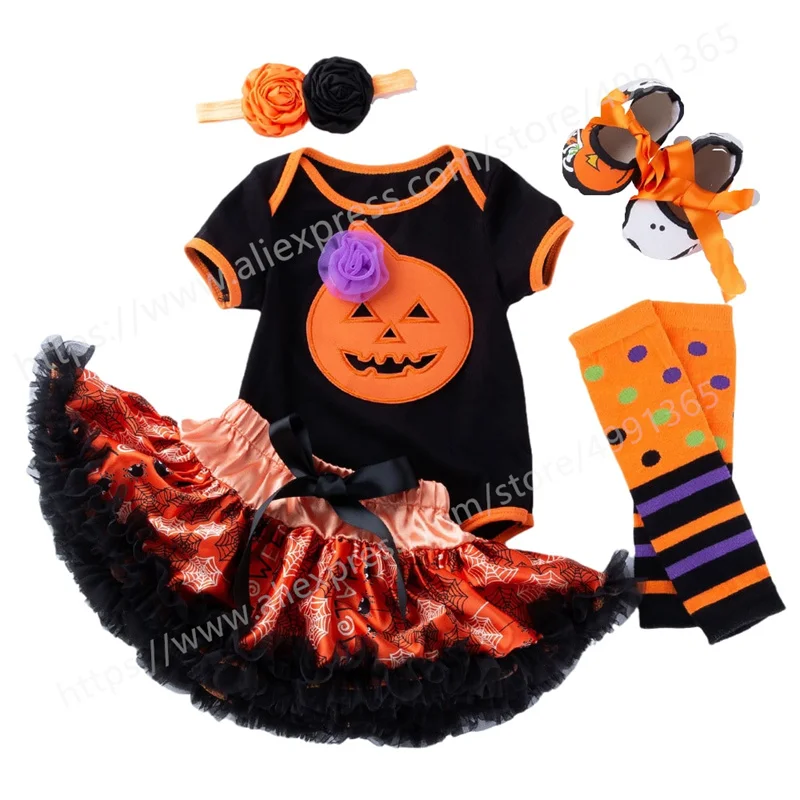 Newborn Baby Girls Halloween Outfits Short Sleeve Romper Tops Tutu Skirt Dress with Headband Leggings Fall Winter Clothes
Newborn Baby Girls Halloween Outfits Short Sleeve Romper Tops Tutu Skirt Dress with Headband Leggings Fall Winter Clothes