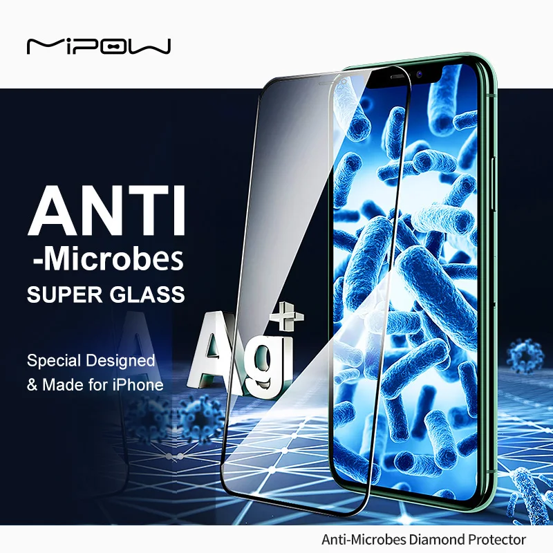 MIPOW Screen Protector Full Cover Protective Tempered Glass For iPhone 12 11 Pro 12Pro Max 13 Pro Max Mini antibacterial fil
MIPOW Screen Protector Full Cover Protective Tempered Glass For iPhone 12 11 Pro 12Pro Max 13 Pro Max Mini antibacterial fil