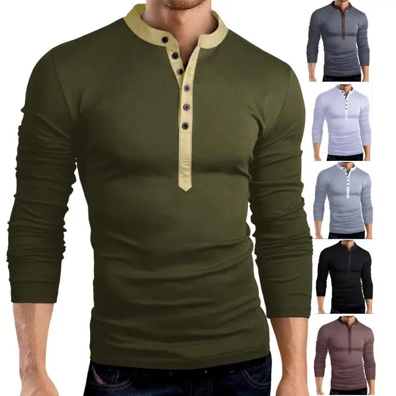 Hot Sales Spring Autumn Mens Slim Fit V Neck Button Long Sleeve Muscle Tee T-shirt Casual Tops Henley Shirts
Hot Sales Spring Autumn Mens Slim Fit V Neck Button Long Sleeve Muscle Tee T-shirt Casual Tops Henley Shirts