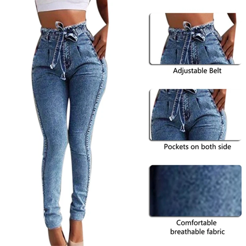 Oeak 2021 High Waist Jeans For Women Slim Fit Stretched Denim Jeans Bodycon Tassel Belt Bandage Skinny Push Up Jeans
Oeak 2021 High Waist Jeans For Women Slim Fit Stretched Denim Jeans Bodycon Tassel Belt Bandage Skinny Push Up Jeans