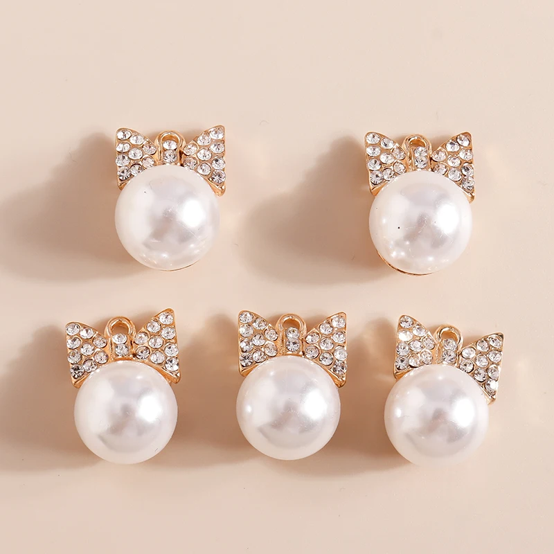 10pcs 22*17mm Cute Crystal Bowknot Charms Pearl Pendants for Necklace Keychain Earring Making Accessories Diy Jewelry Findings
10pcs 22*17mm Cute Crystal Bowknot Charms Pearl Pendants for Necklace Keychain Earring Making Accessories Diy Jewelry Findings
