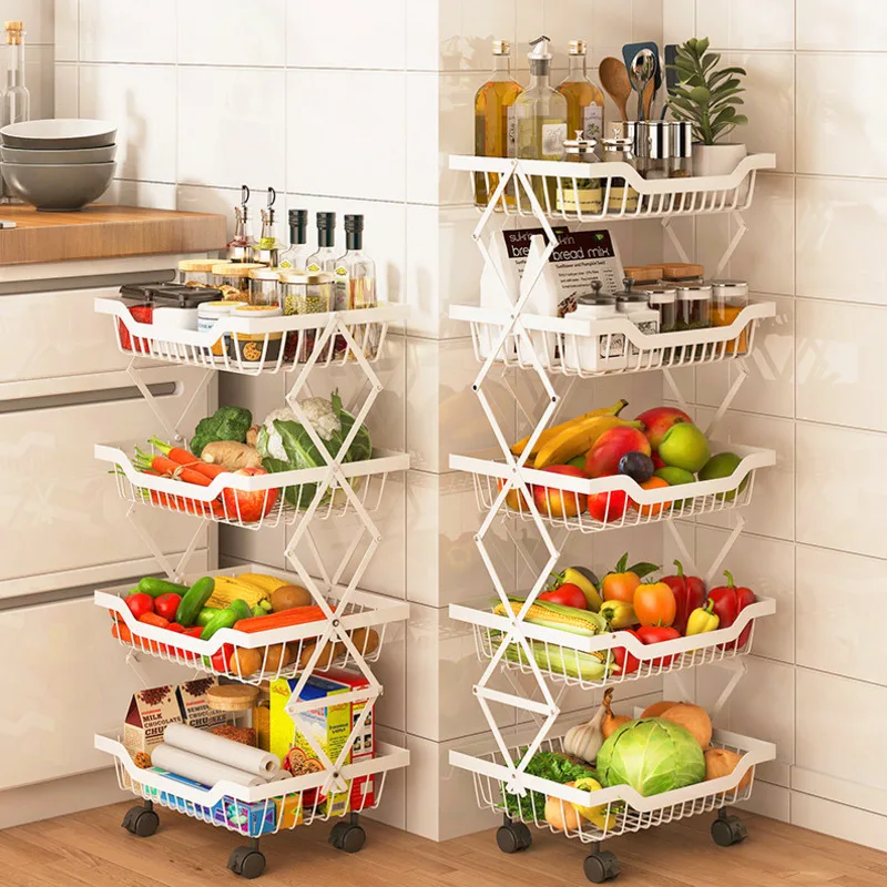 1 Pcs Kitchen Accessories Foldable Vegetable Storage Shelf Fruit Basket Multi-layer Falling Belt Wheel Movable Cart
1 Pcs Kitchen Accessories Foldable Vegetable Storage Shelf Fruit Basket Multi-layer Falling Belt Wheel Movable Cart