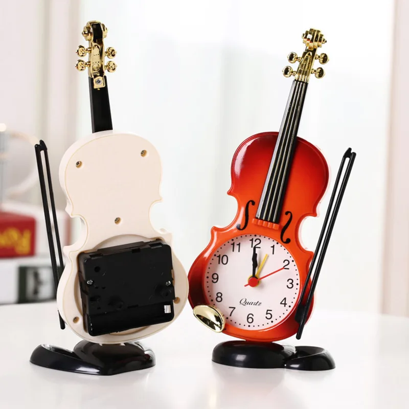Novelty Instrument Table Clock Unique Instrument Shape Plastic Craft Student Violin For Gift Alarm Clock Desk Home Decor
Novelty Instrument Table Clock Unique Instrument Shape Plastic Craft Student Violin For Gift Alarm Clock Desk Home Decor