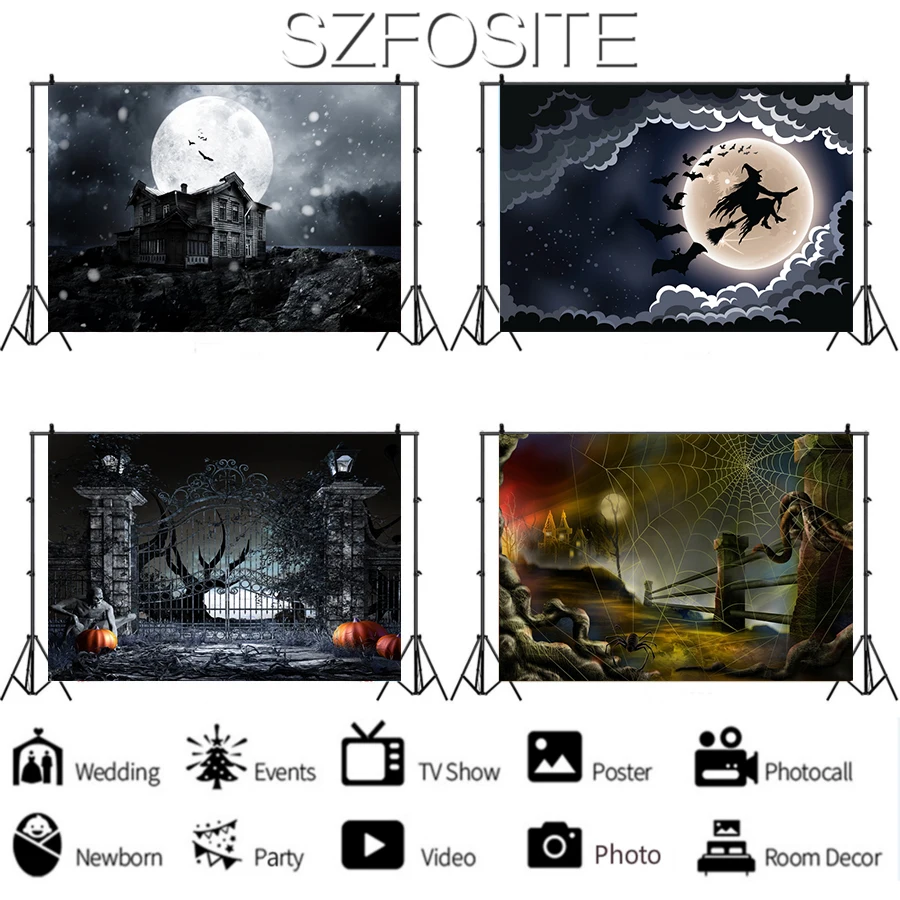 Wonderful Halloween Pumpkin Haunted House Theme Backdrop Holiday Family Room Decorative Photography Photo Child Vinyl Background
Wonderful Halloween Pumpkin Haunted House Theme Backdrop Holiday Family Room Decorative Photography Photo Child Vinyl Background