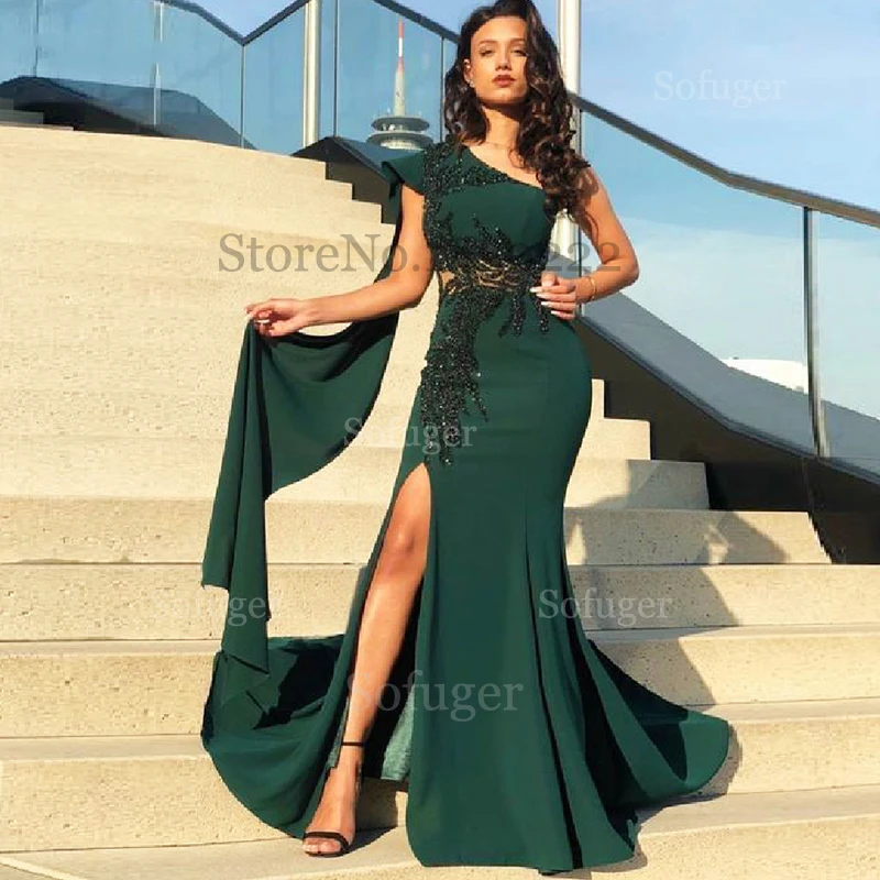 Green Long Appliques Evening Dresses One Shoulder Saudi Arabic Special Occasion Robe De Soiree Formal Prom Plus
Green Long Appliques Evening Dresses One Shoulder Saudi Arabic Special Occasion Robe De Soiree Formal Prom Plus