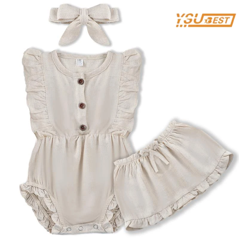 3 шт./комплект, детские комбинезоны без рукавов и короткая юбка 
3 шт./комплект, детские комбинезоны без рукавов и короткая юбка