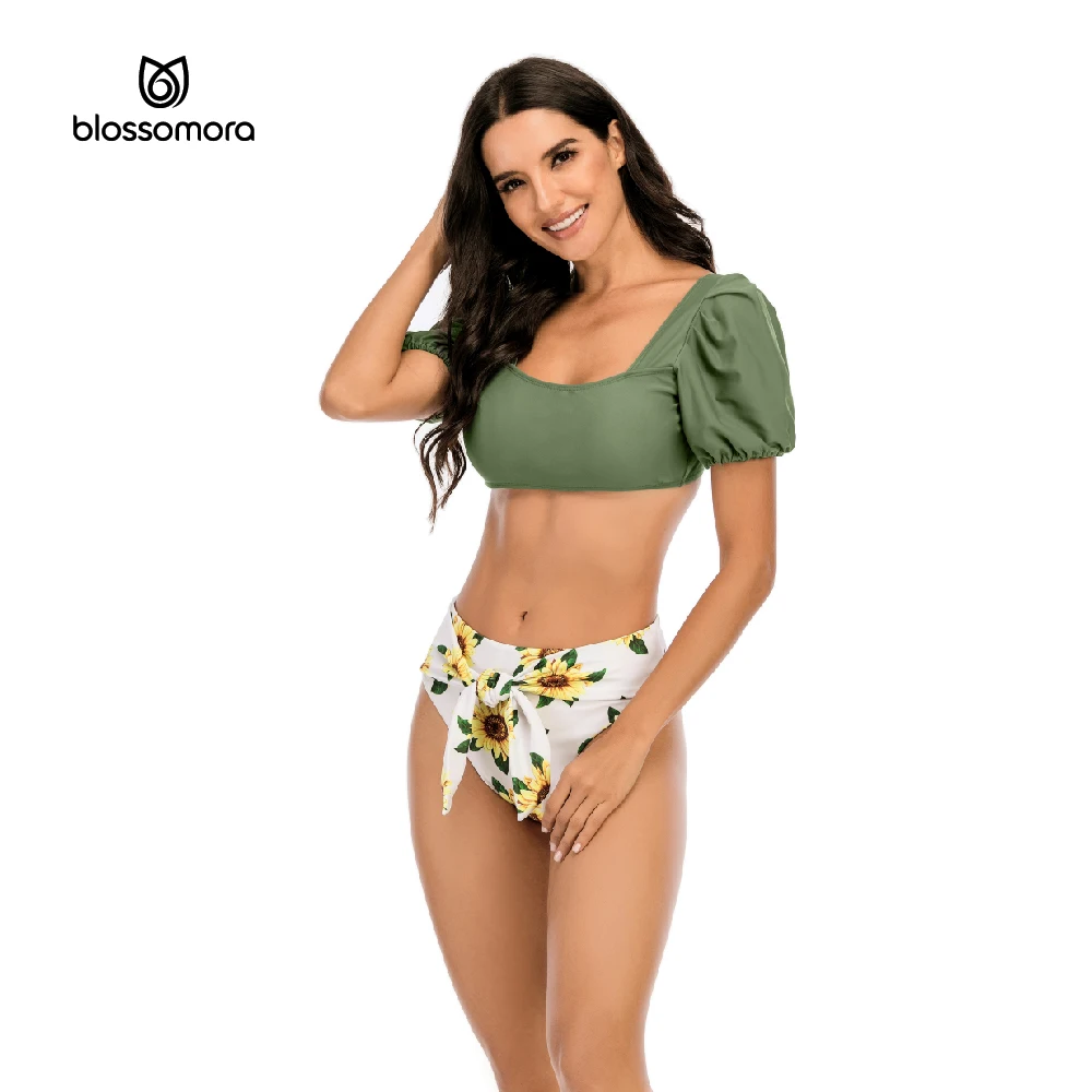 2021 Fashion Puff Sleeve Pure Color Bikini One-line Neck Swimsuit High Waist Bandage Sexy Bikini Swimsuit
2021 Fashion Puff Sleeve Pure Color Bikini One-line Neck Swimsuit High Waist Bandage Sexy Bikini Swimsuit
