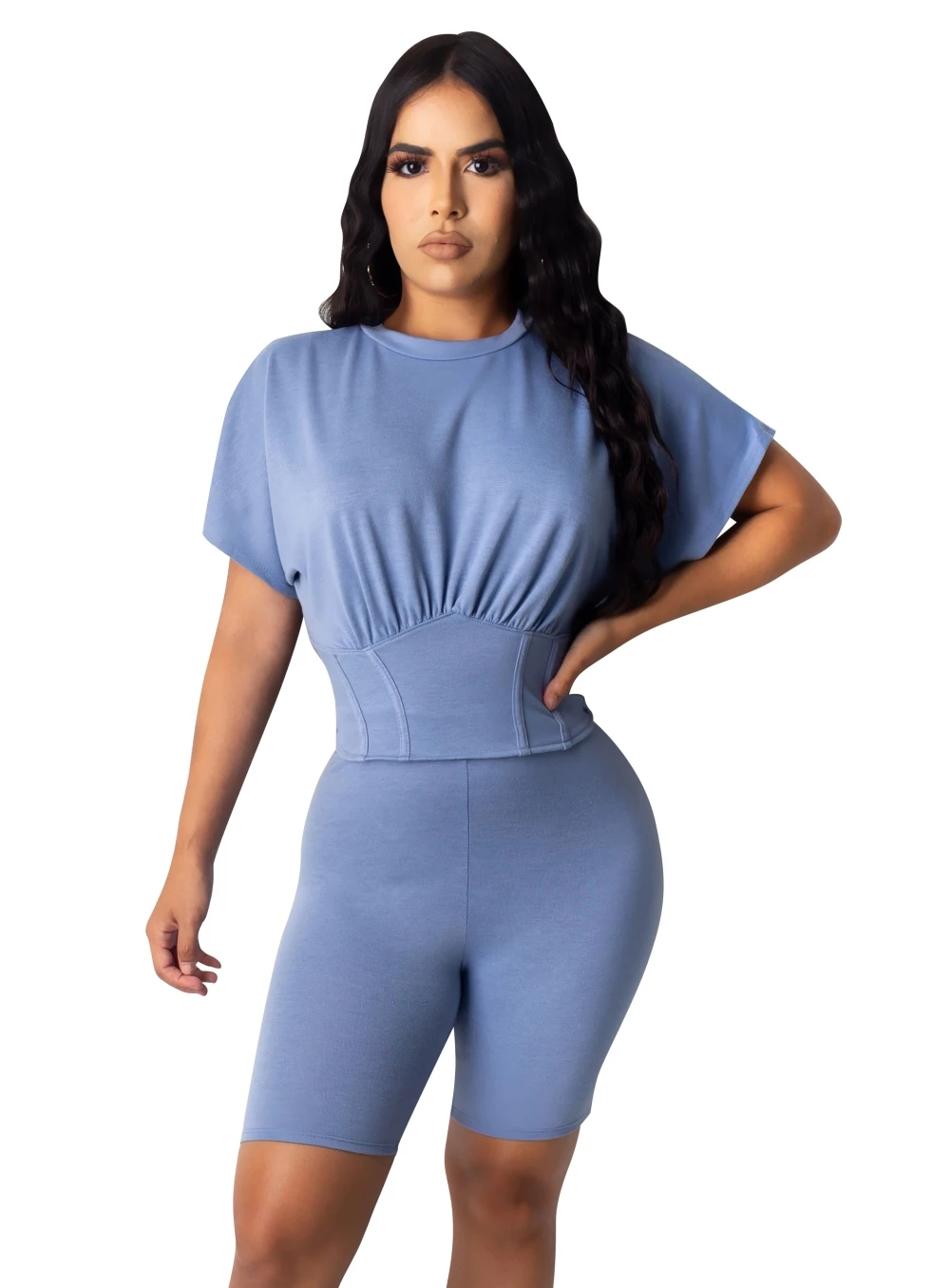 2020 Two Piece Set Women Clothes O-neck Short Sleeve T- Shirt Shorts Set Solid Color Sweatsuit Loungewear Streetwear Outfits
2020 Two Piece Set Women Clothes O-neck Short Sleeve T- Shirt Shorts Set Solid Color Sweatsuit Loungewear Streetwear Outfits