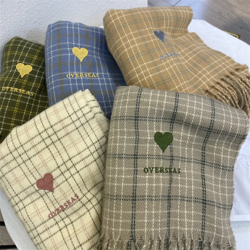 Cute Love Plaid Scarf Double-sided Imitation Cashmere Scarf Big Shawl Scarf Student Girl Winter Thickening To Keep Warm
Cute Love Plaid Scarf Double-sided Imitation Cashmere Scarf Big Shawl Scarf Student Girl Winter Thickening To Keep Warm