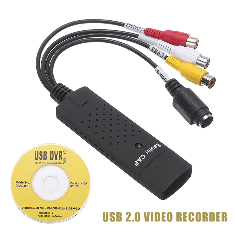 

USB 2,0 аудио ТВ цифровой видеозаписи (DVR) постоянного тока до PC DVD VCR конвертер карта захвата Регистраторы адаптер устройство захвата аудио циф...