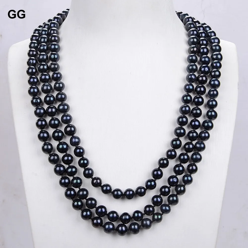 GG Jewelry Natural Pearl Classic 19" 3Rows 9mm Black Round Pearl CZ Clasp Necklace For Women Lady Fashion Jewelry Gift
GG Jewelry Natural Pearl Classic 19" 3Rows 9mm Black Round Pearl CZ Clasp Necklace For Women Lady Fashion Jewelry Gift