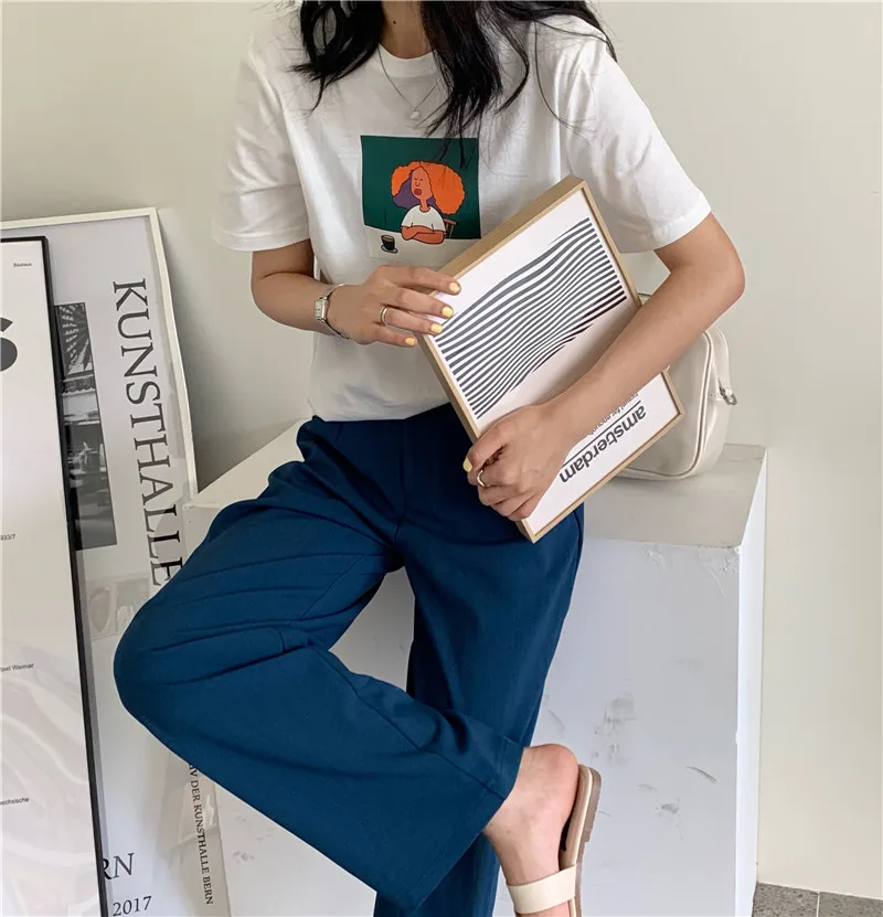 2colors Korean Style Women Basic Tshirts 2021 Summer Cartoon Girl Print Short Sleeve T-shirt Woman Summer Casual Tops (B9203)
2colors Korean Style Women Basic Tshirts 2021 Summer Cartoon Girl Print Short Sleeve T-shirt Woman Summer Casual Tops (B9203)